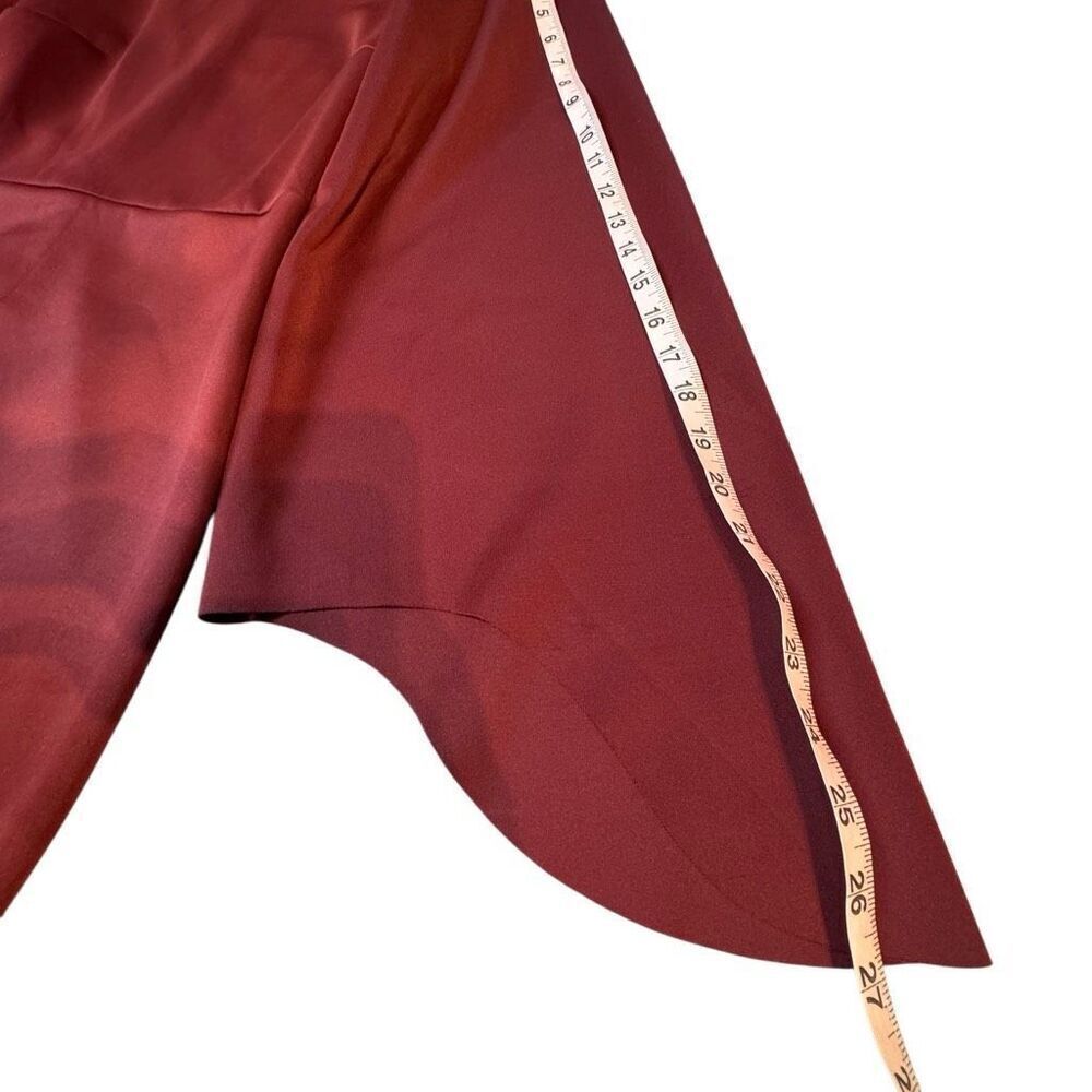 ASOS Bell Sleeve Mermaid Maxi Dress in Burgundy Full Length Sheath 4 - Picture 12 of 14